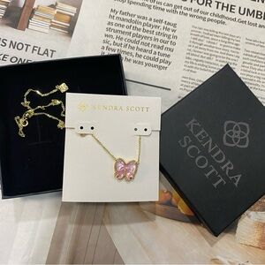 Kendra Scott Pink Butterfly Necklace